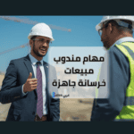 مندوب مبيعات خرسانة جاهزة يتحدث إلى مدير مشروع خلال تواجدهم في موقع إنشائي