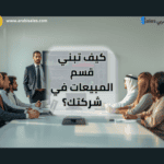 قائد فريق المبيعات يشرح المهمة الجديدة لفريق مكون من أربعة ذكور واثنين من الإناث