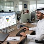 مندوب مبيعات يستخدم برنامج إدارة علاقات العملاء CRM